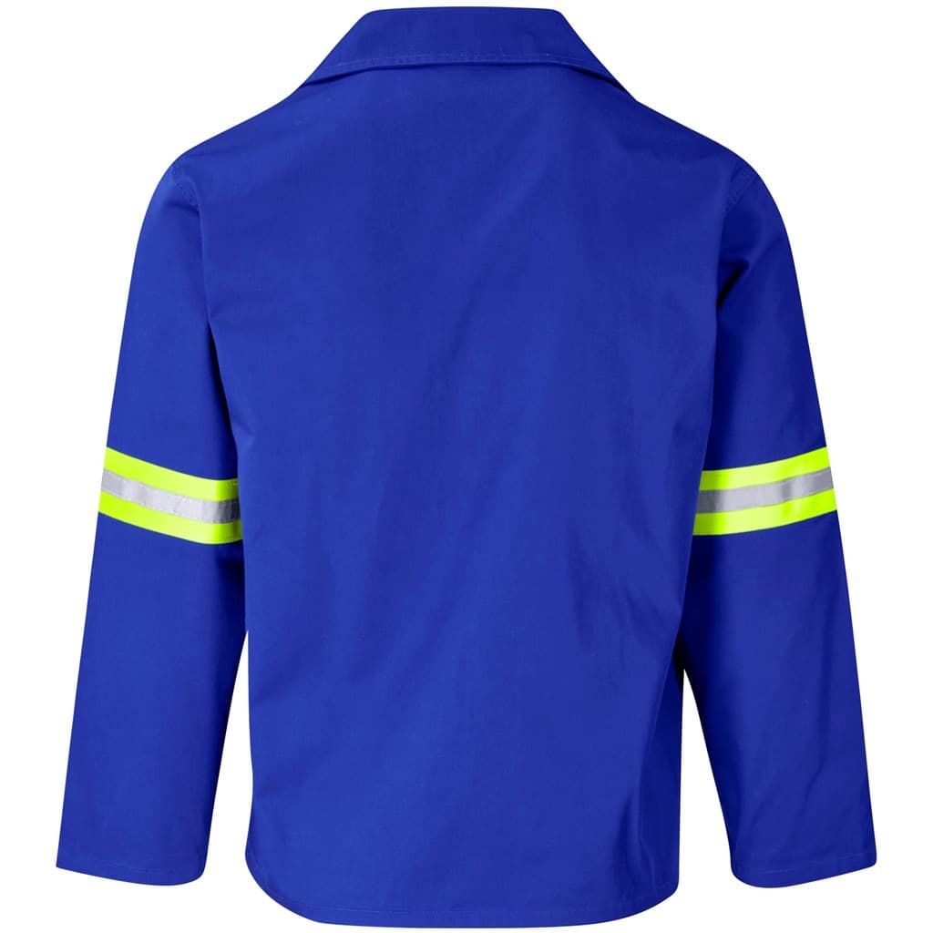 Site Premium Polycotton Jacket - Reflective Arms - Yellow Tape - Royal Blue