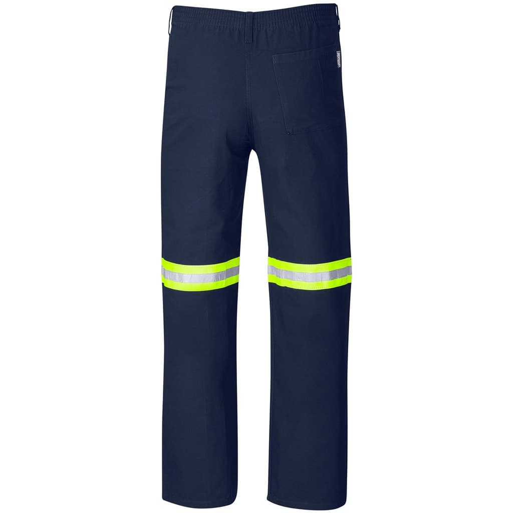 Artisan Premium 100% Cotton Pants - Reflective Legs - Yellow Tape - Navy
