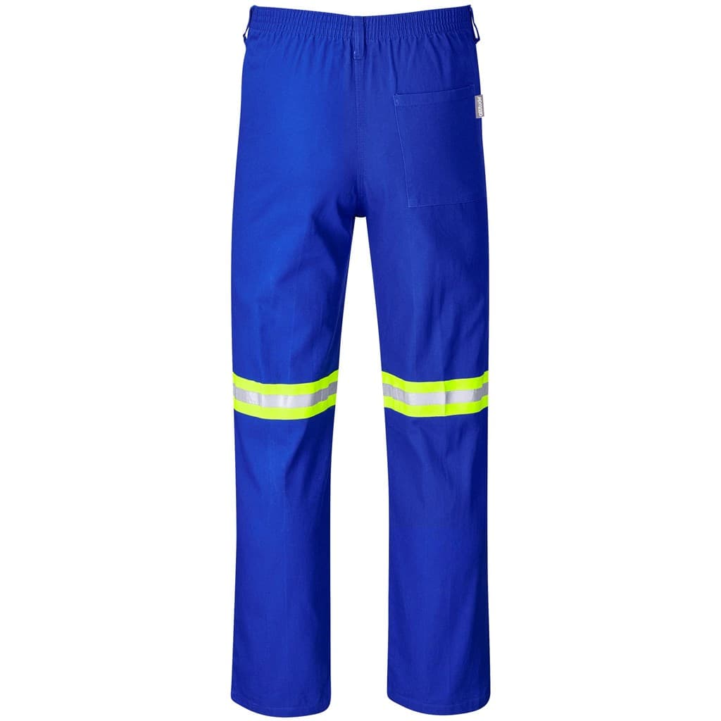 Artisan Premium 100% Cotton Pants - Reflective Legs - Yellow Tape - Royal Blue