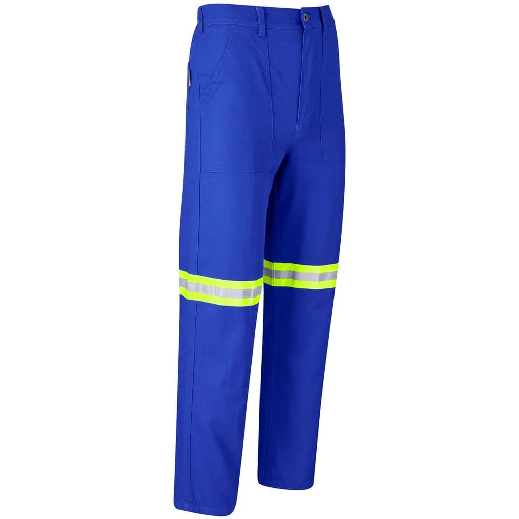Artisan Premium 100% Cotton Pants - Reflective Legs - Yellow Tape - Royal Blue