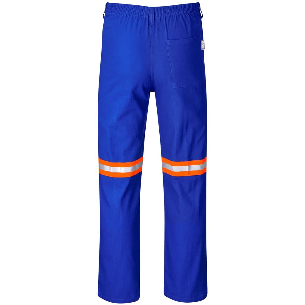 Artisan Premium 100% Cotton Pants - Reflective Legs - Orange Tape - Royal Blue