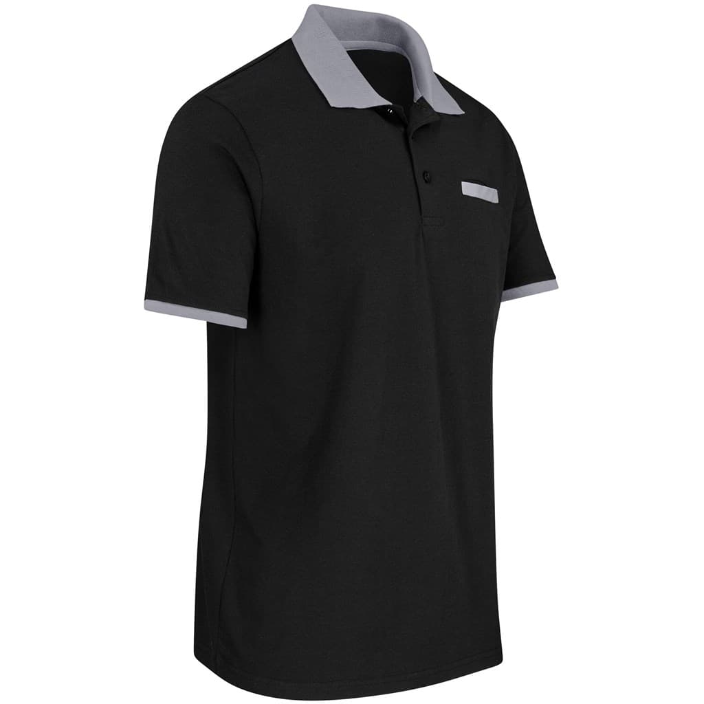 Mens Caliber Golf Shirt - Black Grey