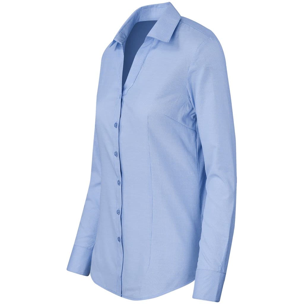 Ladies Long Sleeve Northampton Shirt - Sky Blue