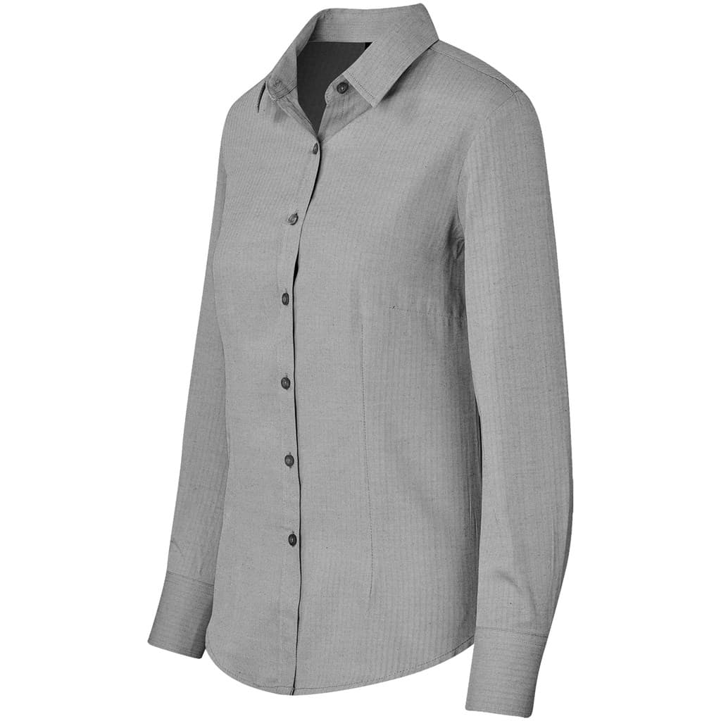Ladies Long Sleeve Nottingham Shirt - Grey