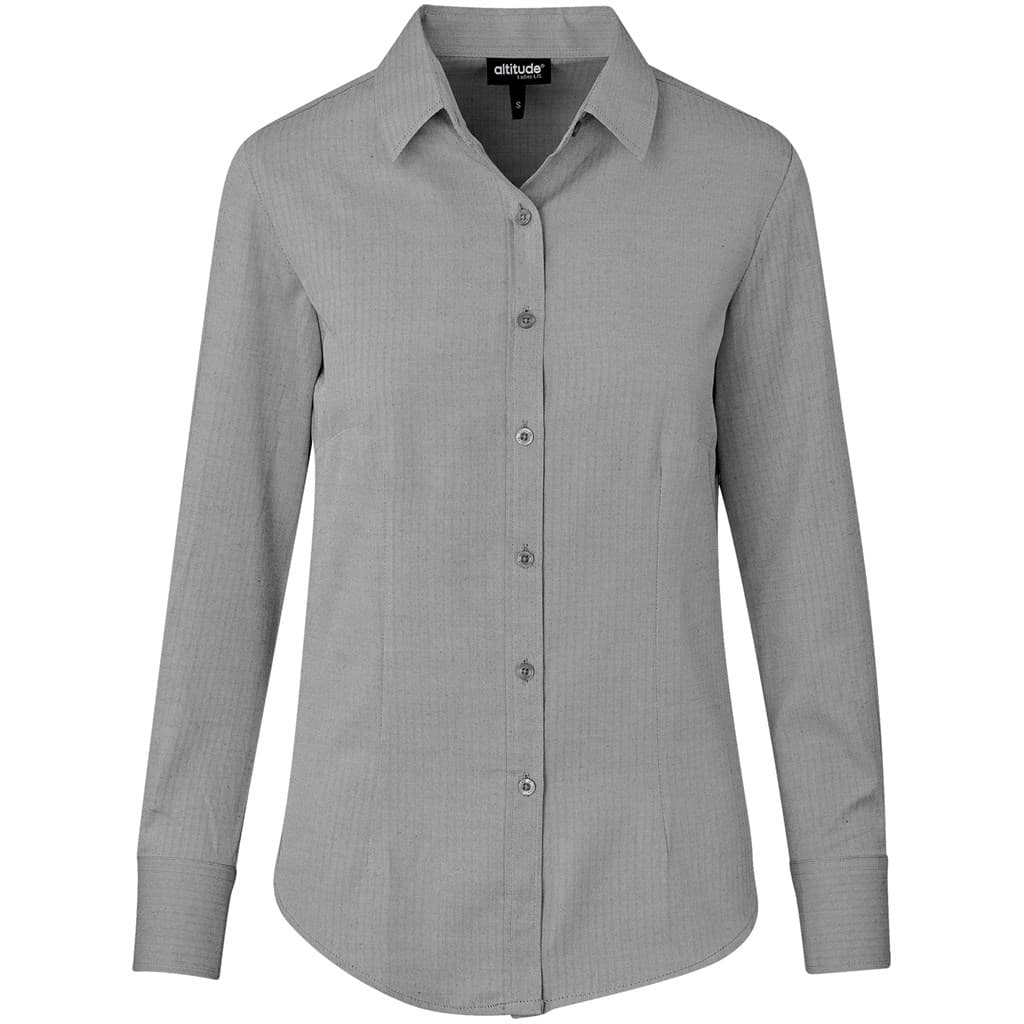 Ladies Long Sleeve Nottingham Shirt - Grey