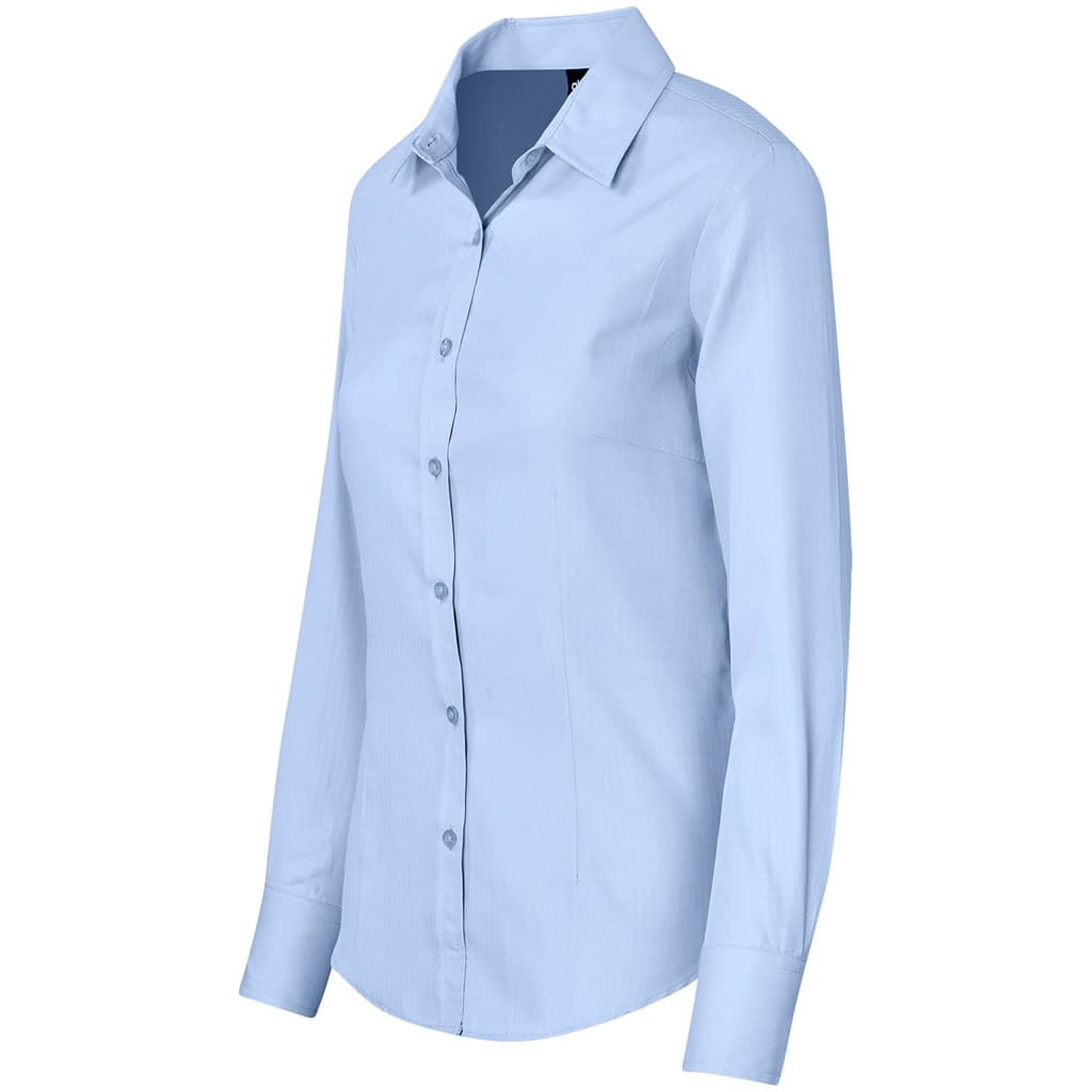 Ladies Long Sleeve Nottingham Shirt - Sky Blue