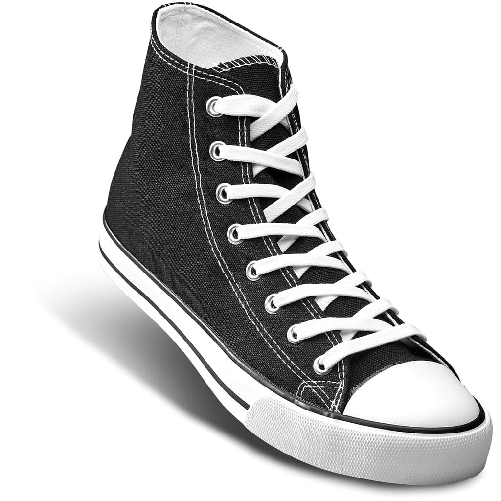 Unisex Retro High Top Canvas Sneaker - Black