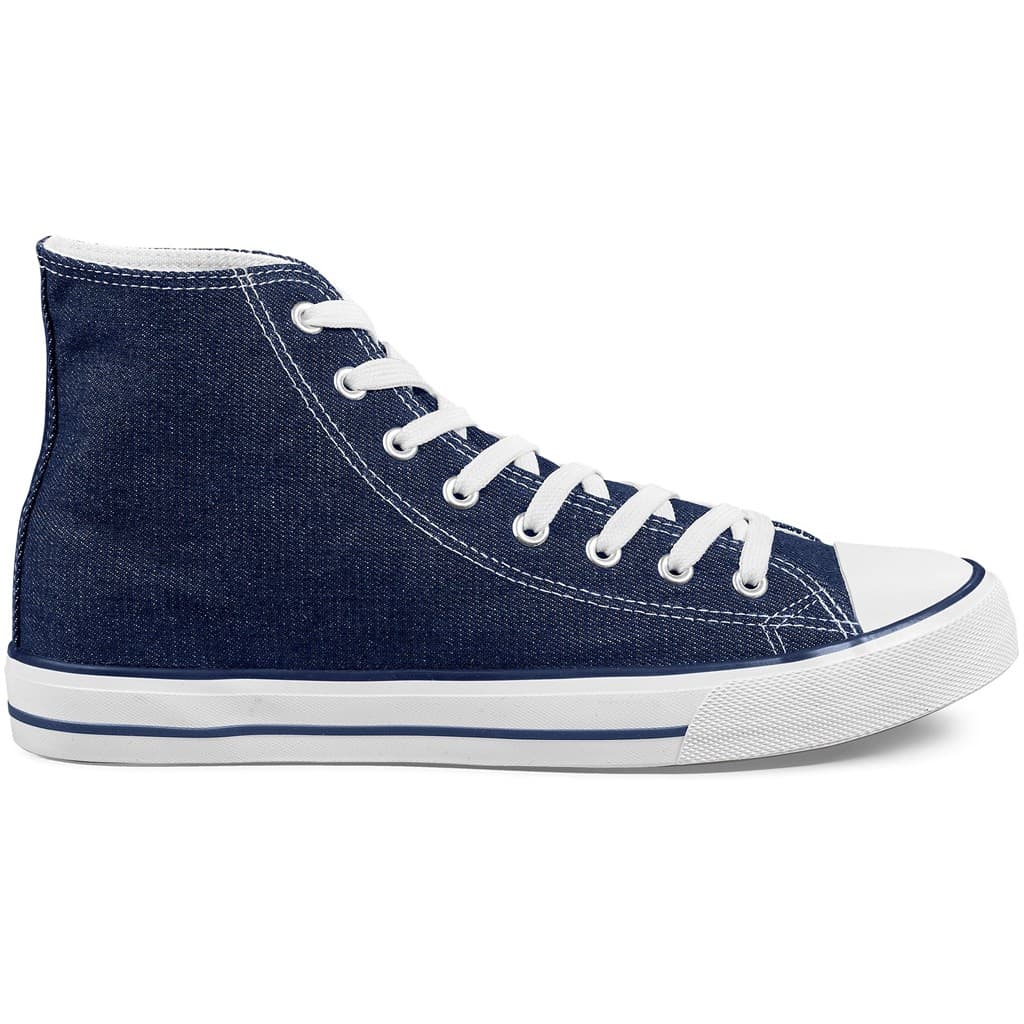 Unisex Retro High Top Canvas Sneaker - Blue