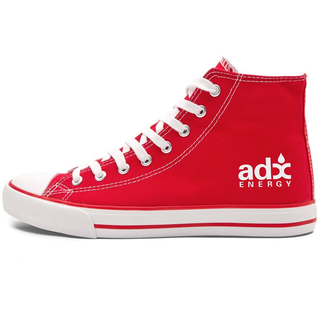 Unisex Retro High Top Canvas Sneaker - Red
