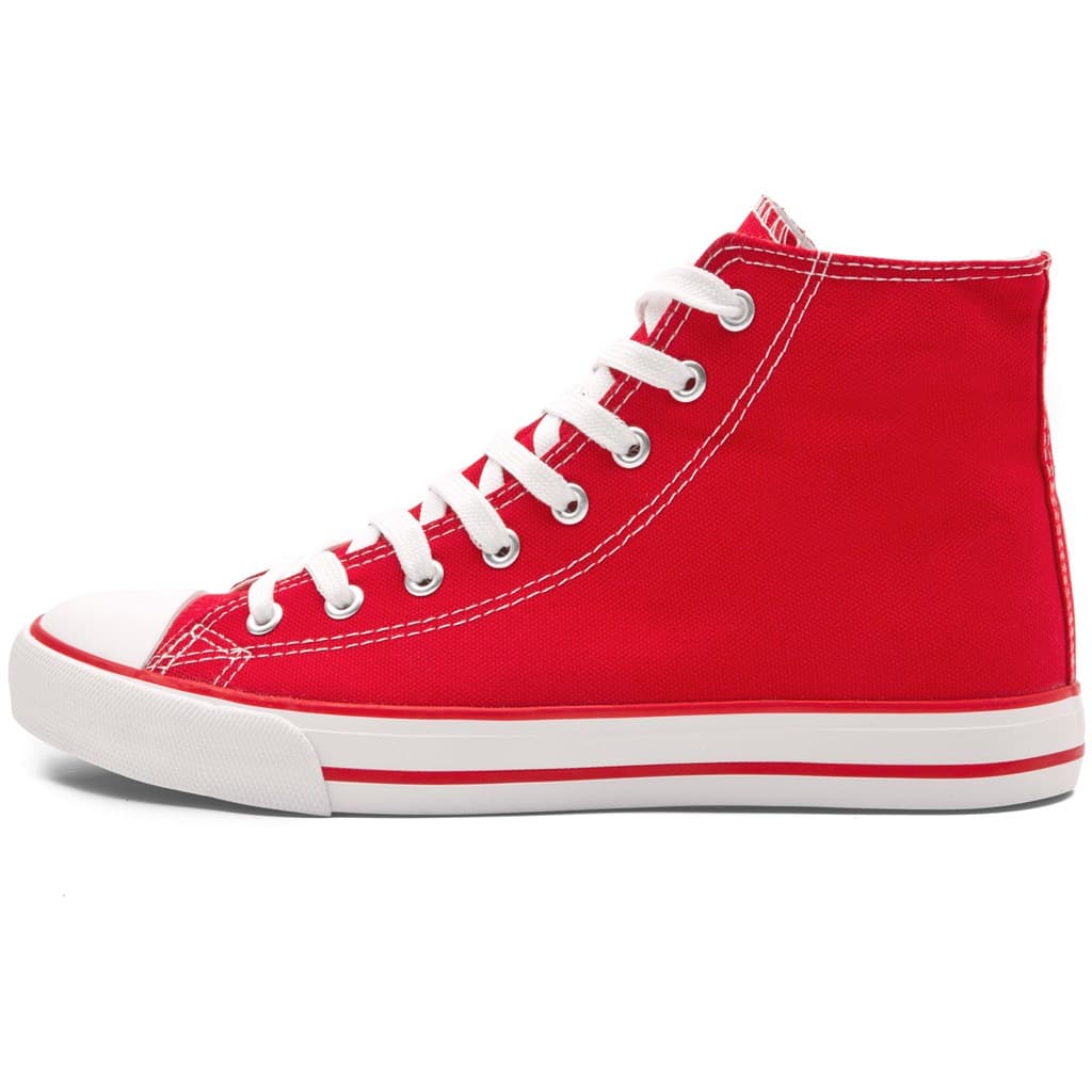 Unisex Retro High Top Canvas Sneaker - Red