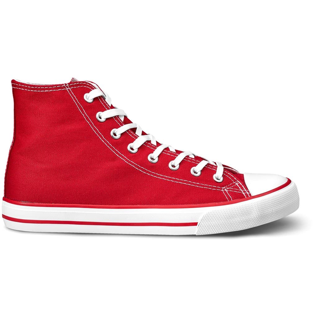 Unisex Retro High Top Canvas Sneaker - Red