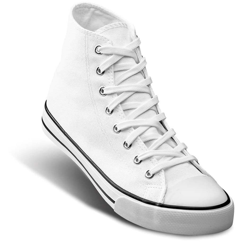 Unisex Retro High Top Canvas Sneaker - White