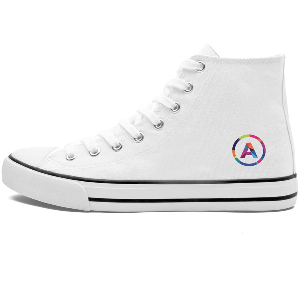 Unisex Retro High Top Canvas Sneaker - White
