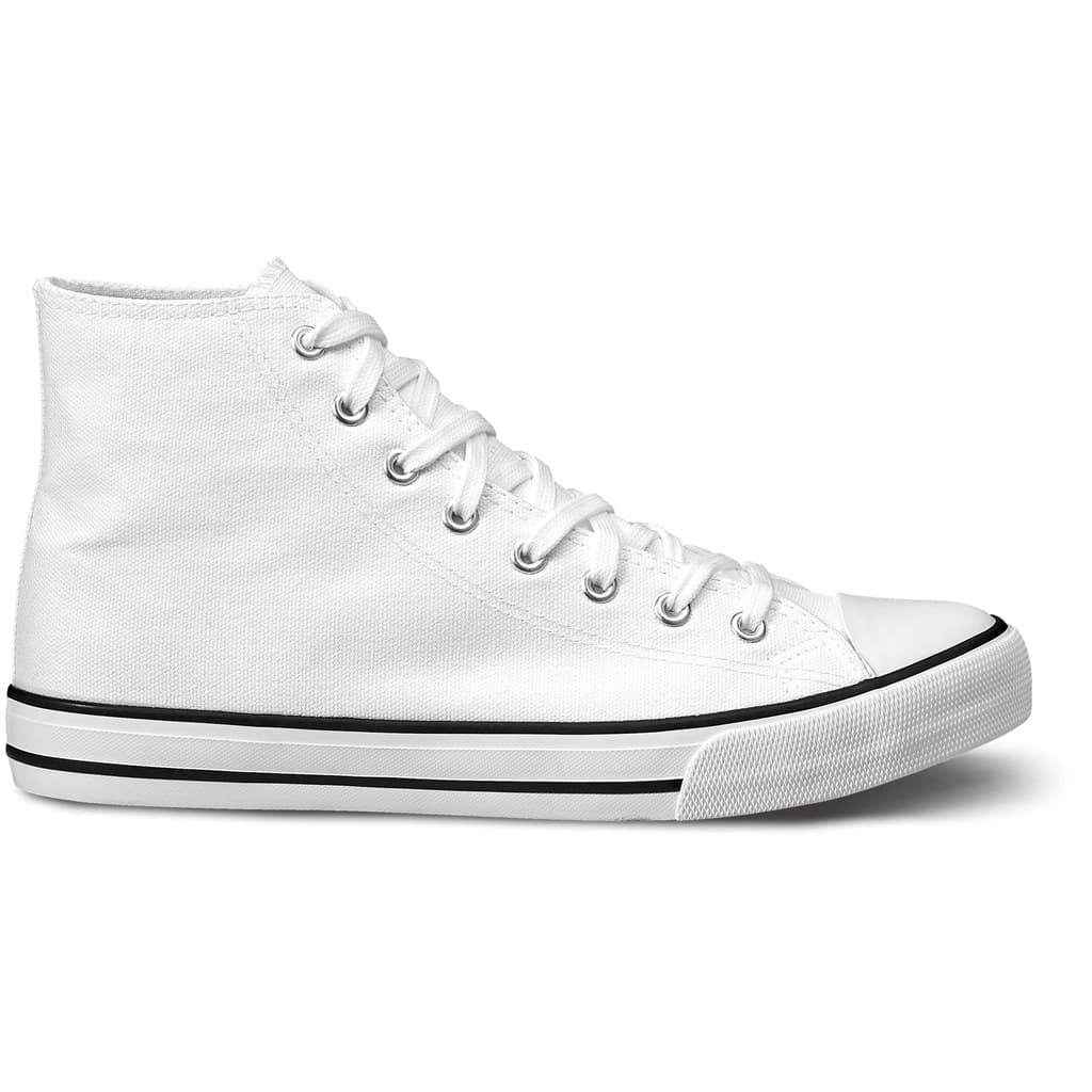 Unisex Retro High Top Canvas Sneaker - White