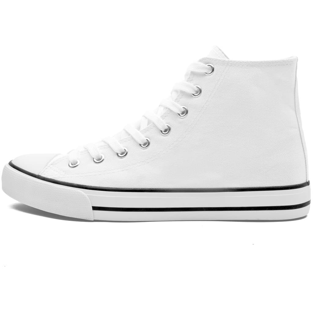 Unisex Retro High Top Canvas Sneaker - White