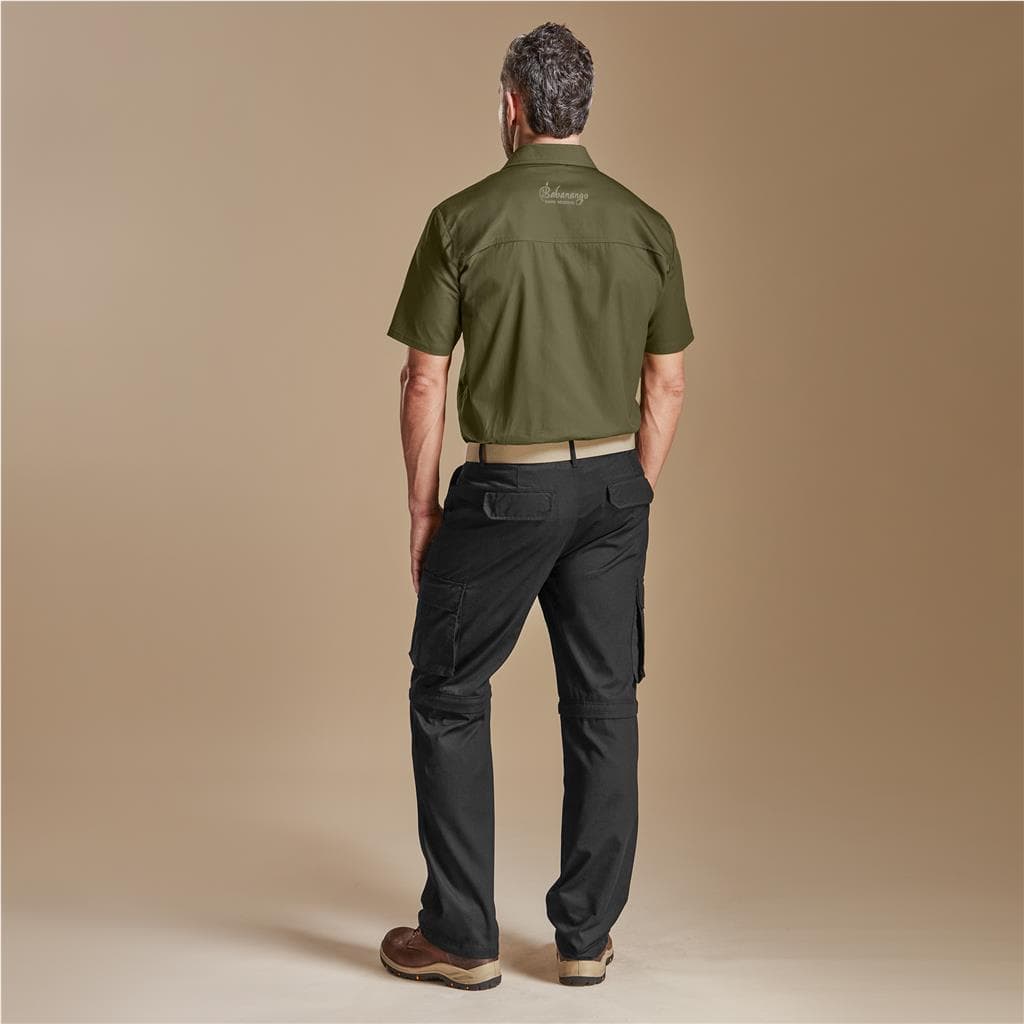 Mens Cargo Zip Off Pants - Black