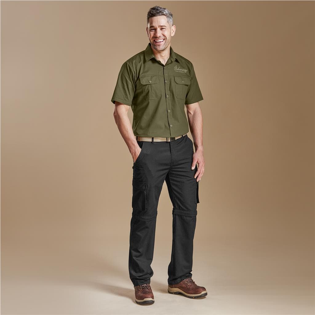 Mens Cargo Zip Off Pants - Black