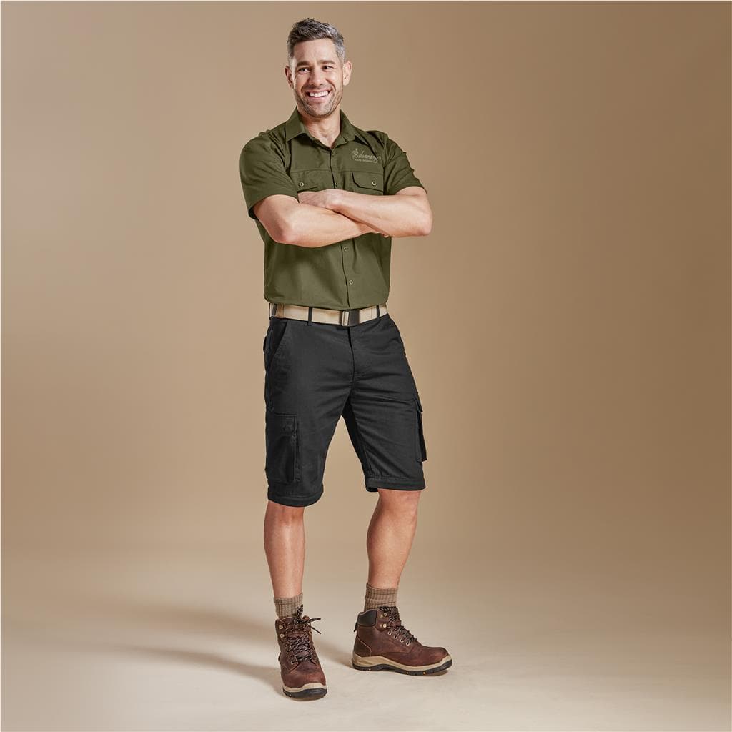 Mens Cargo Zip Off Pants - Black