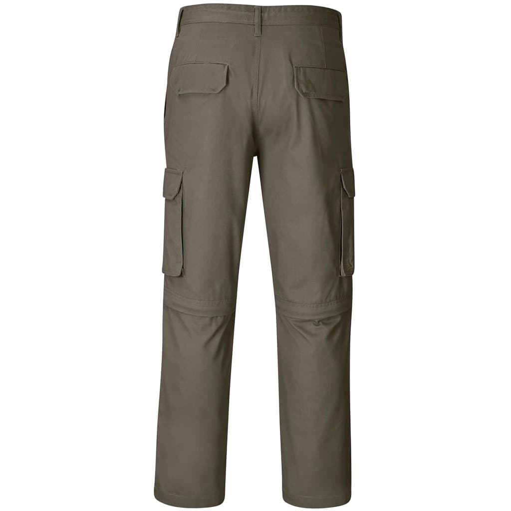 Mens Cargo Zip Off Pants - Khaki