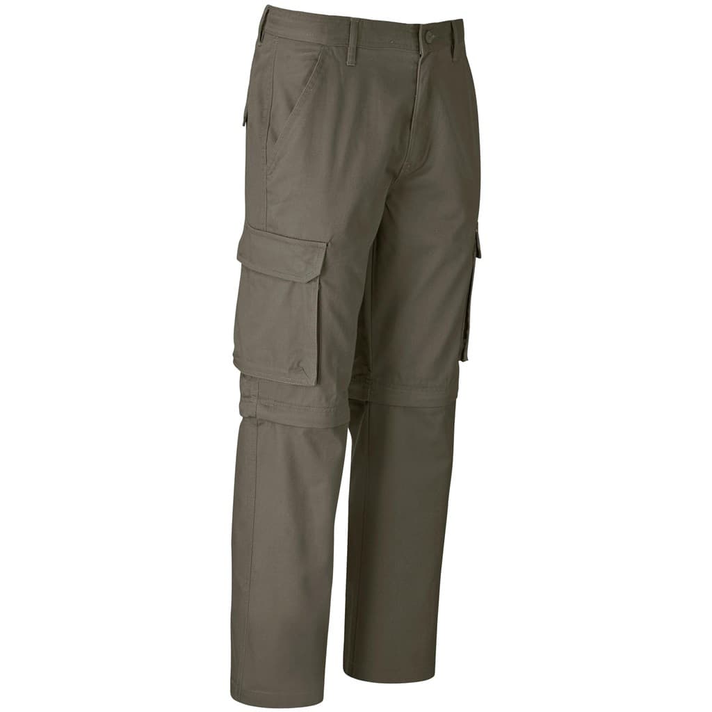 Mens Cargo Zip Off Pants - Khaki