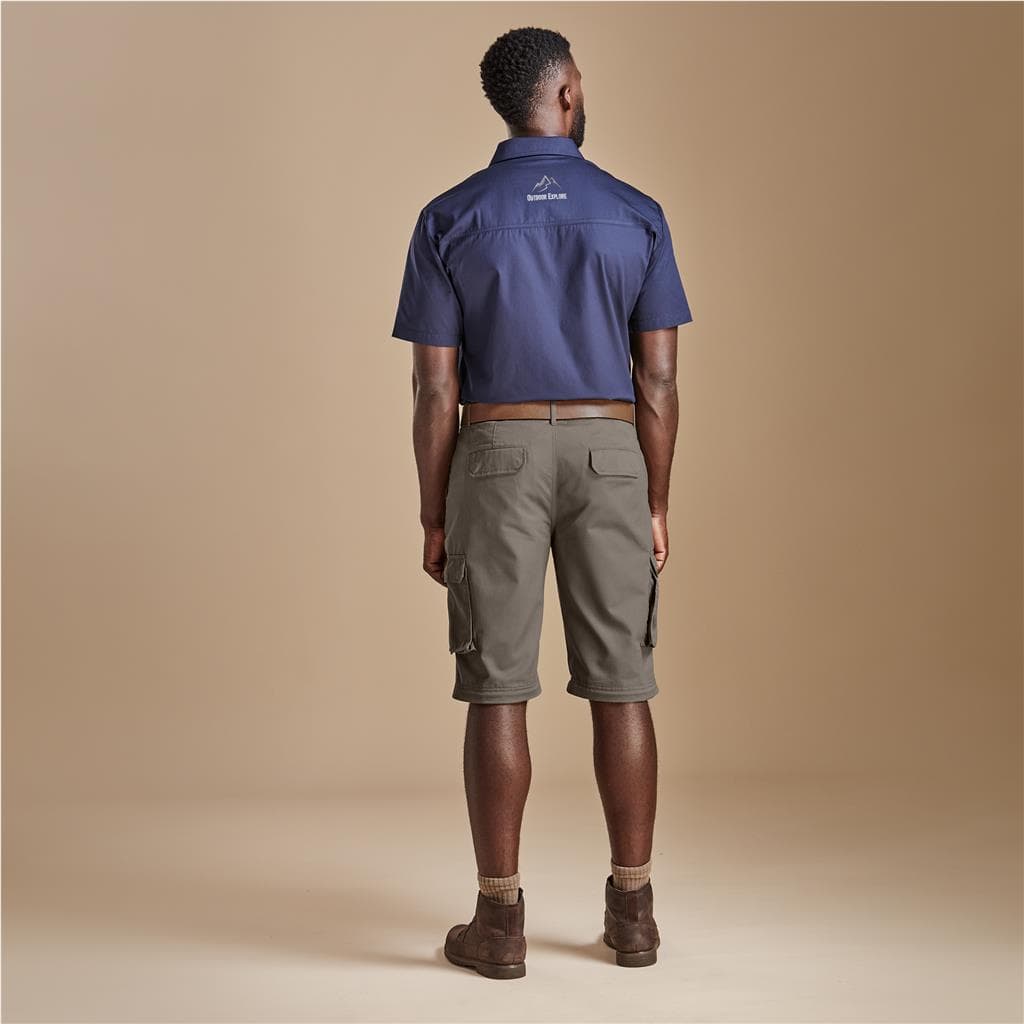 Mens Cargo Zip Off Pants - Khaki
