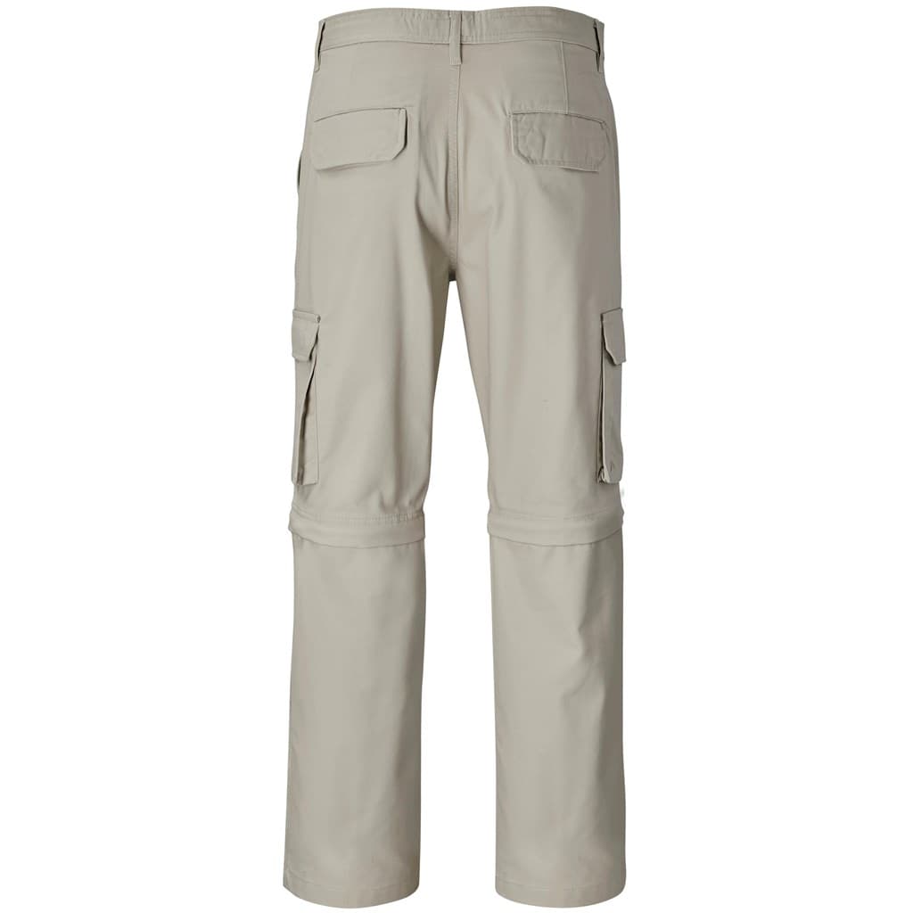 Mens Cargo Zip Off Pants - Stone