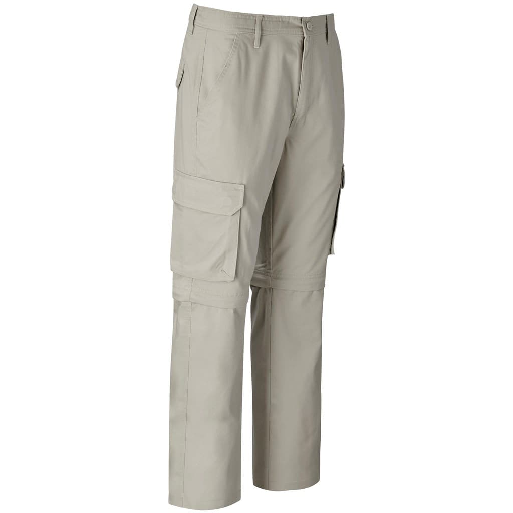 Mens Cargo Zip Off Pants - Stone