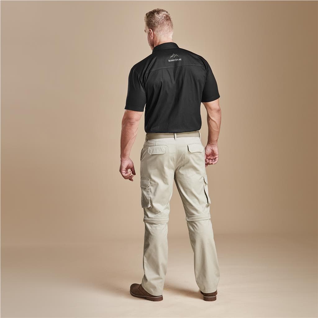 Mens Cargo Zip Off Pants - Stone