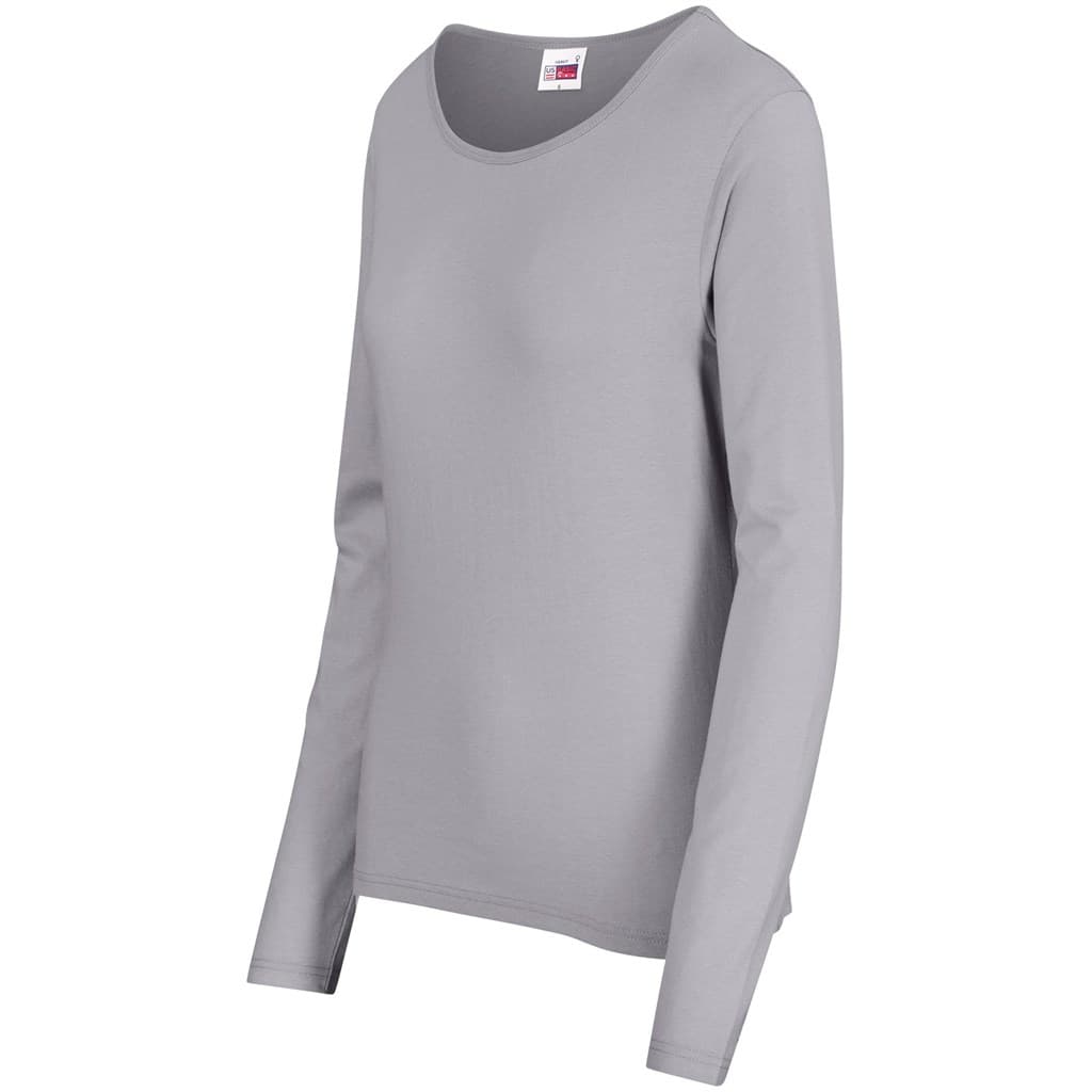 Ladies Long Sleeve Portland T-Shirt - Grey