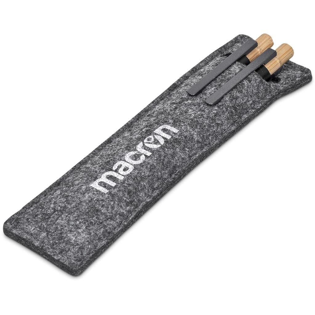 Okiyo Mimo Recycled Aluminum Ball Pen & Pencil Set - Black