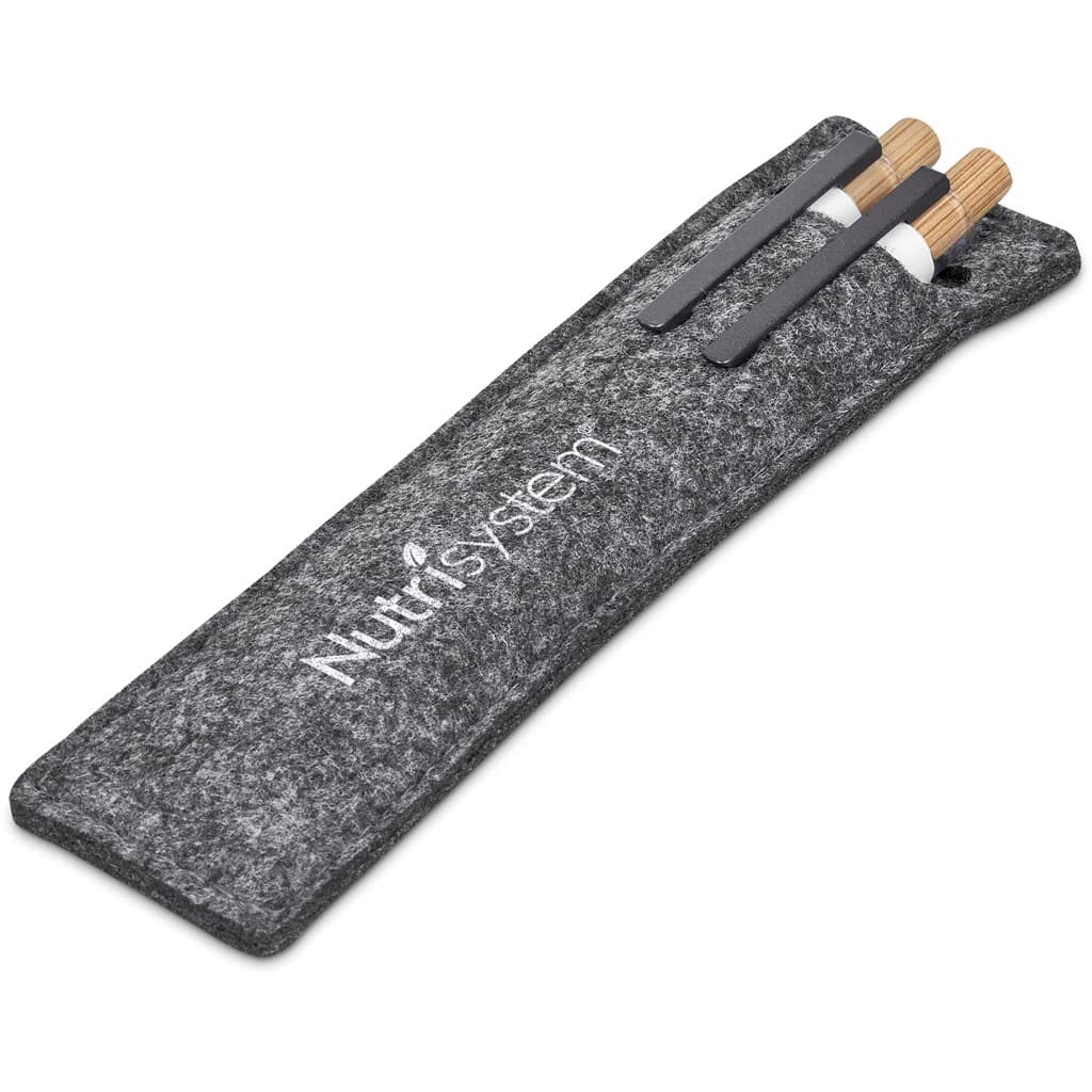 Okiyo Mimo Recycled Aluminum Ball Pen & Pencil Set - Solid White