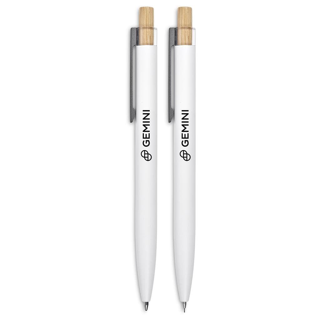 Okiyo Mimotu Ball Pen & Pencil Set - Solid White