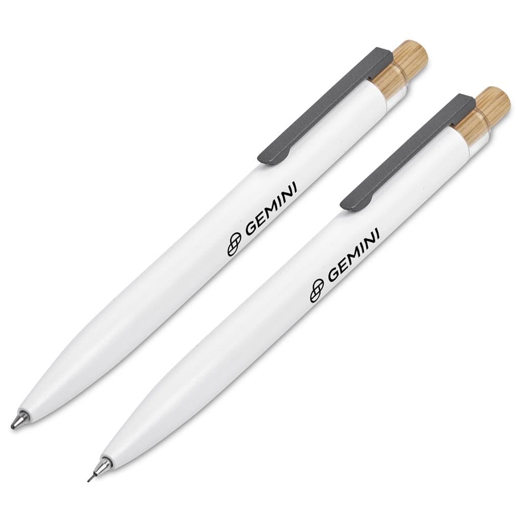 Okiyo Mimotu Ball Pen & Pencil Set - Solid White