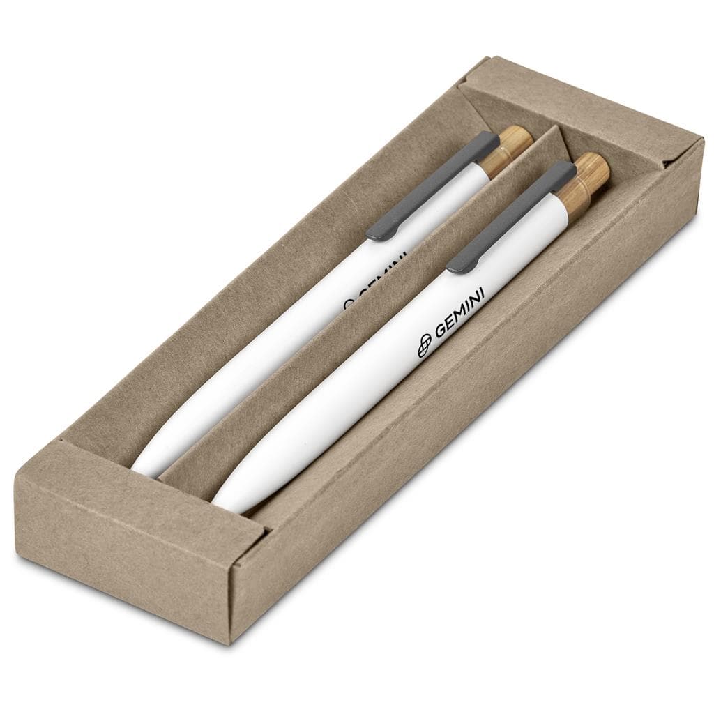 Okiyo Mimotu Ball Pen & Pencil Set - Solid White