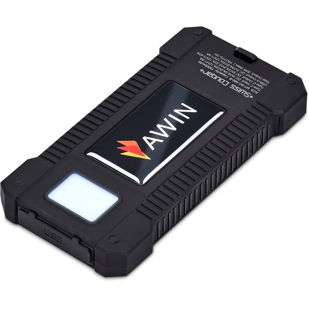 Swiss Cougar Durban Fast Charge 20W Solar Power Bank -10 000mAh