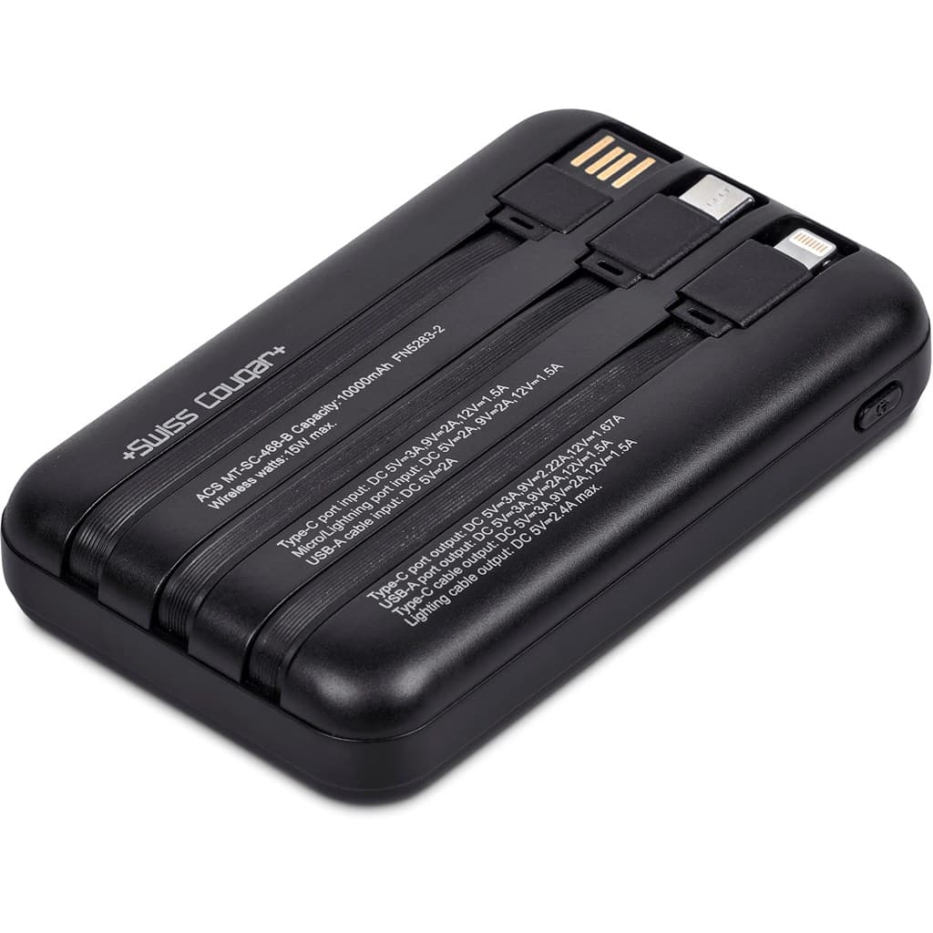 Swiss Cougar Argos Fast Charge 20W Wireless Charging Magnetic Power Bank - 10 000mAh