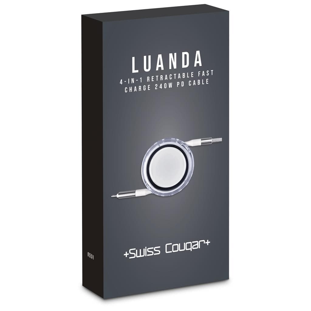 Swiss Cougar Luanda 4-in-1 Retractable Fast Charge 240W Power Delivery Cable