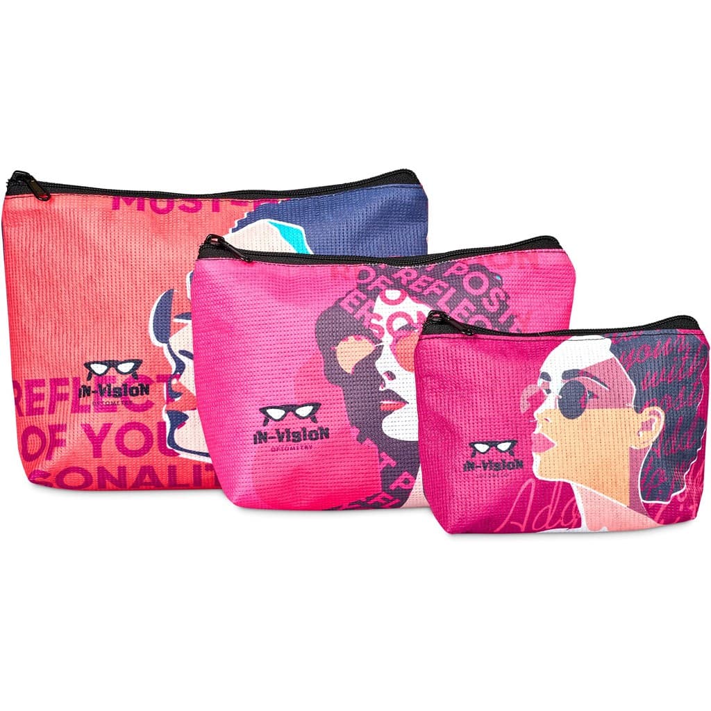 Pre-Printed Sample Hoppla Leanne Recycled PET Stitch-Bond Midi Toiletry Bag