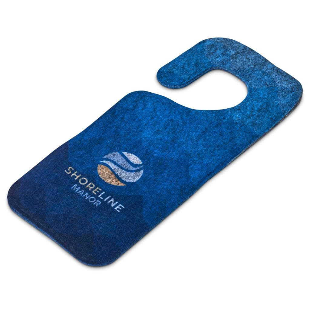 Pre-Printed Sample Hoppla Hangit RPET Felt Door Hanger