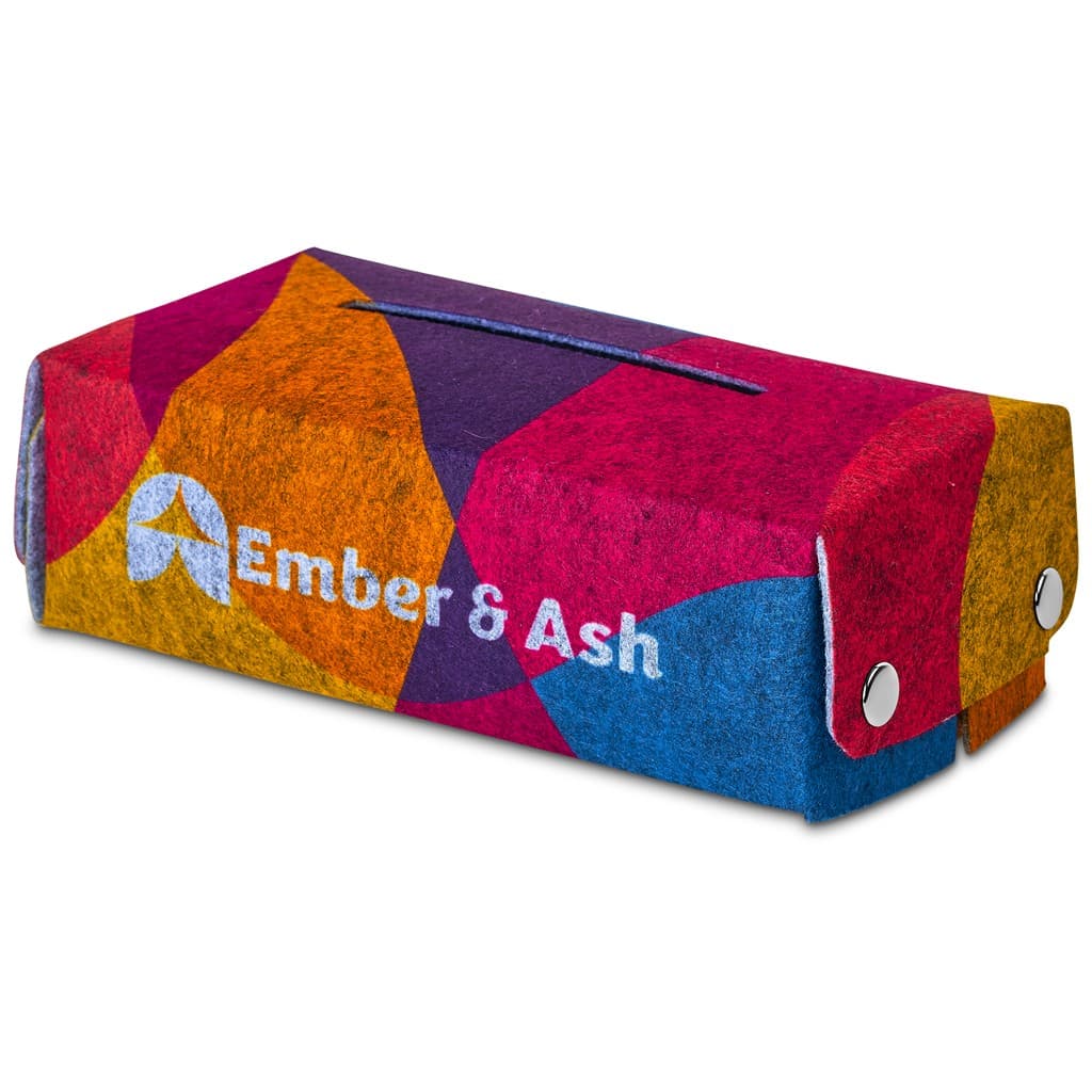 Pre-Printed Sample Hoppla Revive RPET Felt Tissue Box Cover
