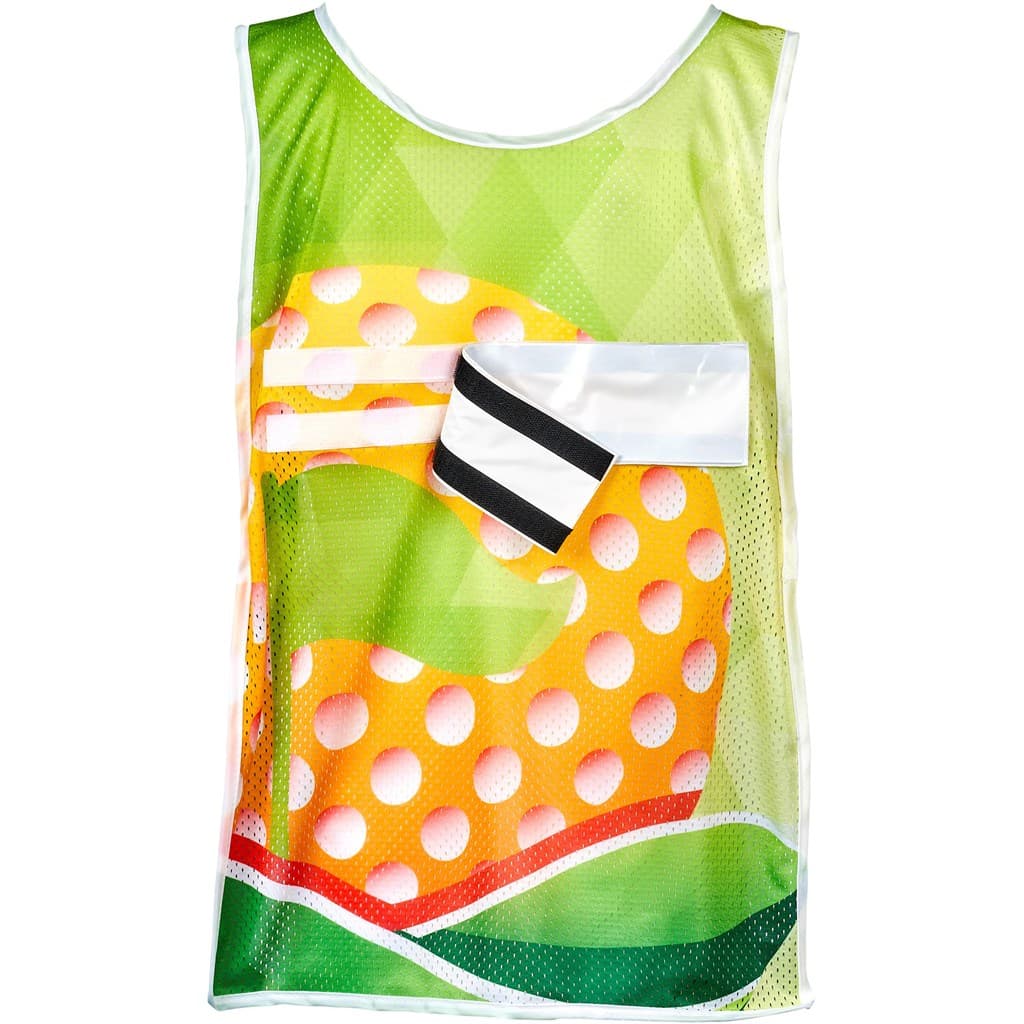 Pre-Production Sample Hoppla Jackal Polyester Caddy Bib with PVC Name Sleeve