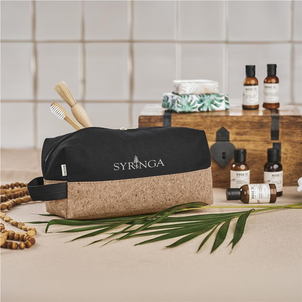 Okiyo Koruku Cork & Cotton Toiletry Bag