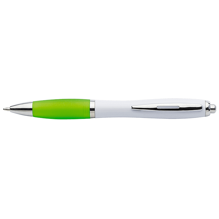 White Barrel Curved Design Ballpoint Pen