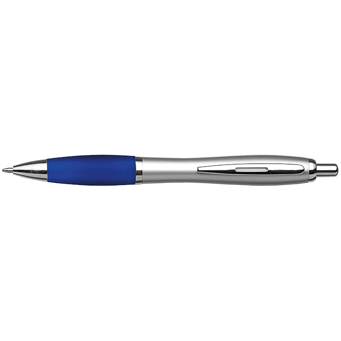 Silver Barrel Black Ink Pen