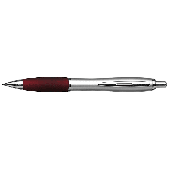 Silver Barrel Black Ink Pen