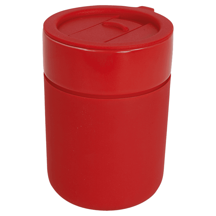 330ml Ceramic Silicone Cover Mug With Sip Slider