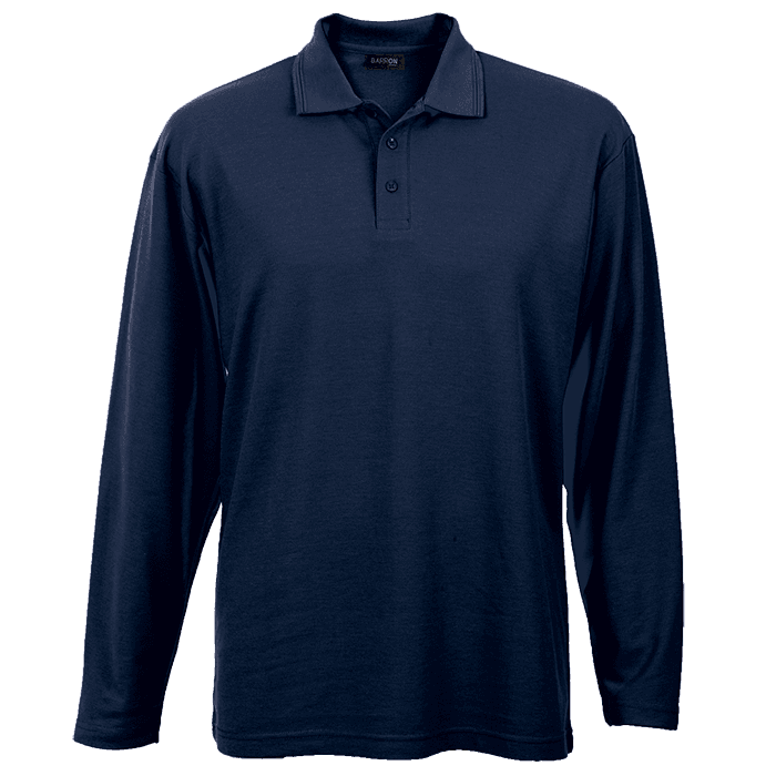 175g Pique Knit Long Sleeve Golfer Mens