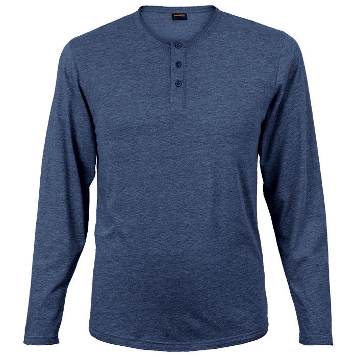 145g Henley Long Sleeve T-Shirt Mens