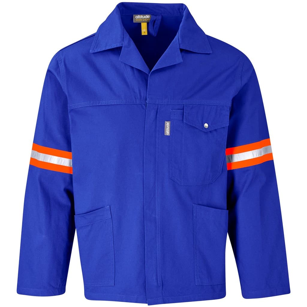 Artisan Premium 100% Cotton Jacket - Reflective Arms - Orange Tape - Royal Blue