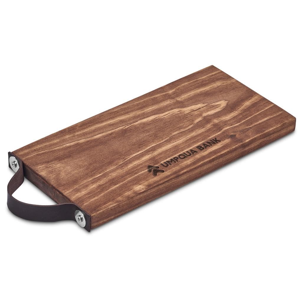 Serendipio Small Tea Time Wooden Tray with Leather Strap